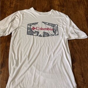Columbia White Graphic Men's Shirt - Omniwick